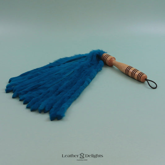 Turquoise Rabbit Fur Flogger