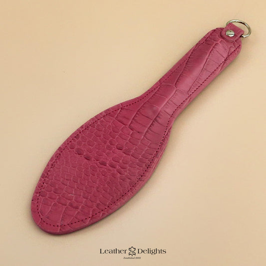 Shoe Sole - Pink Crocodile Print Leather