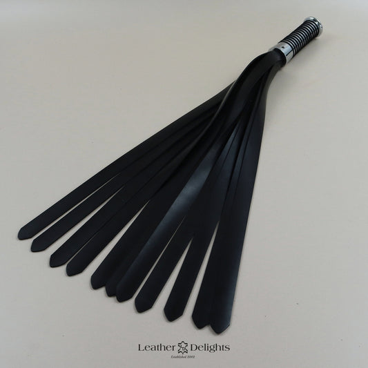 Rubber Flogger with Silver Handle