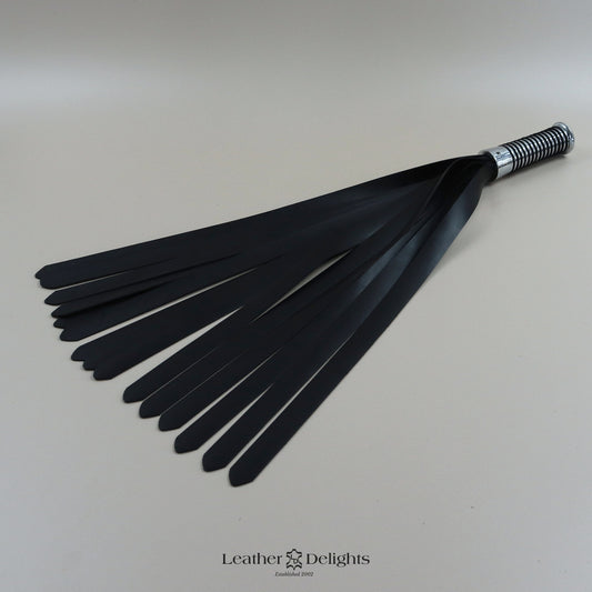 Rubber Flogger with Silver Handle