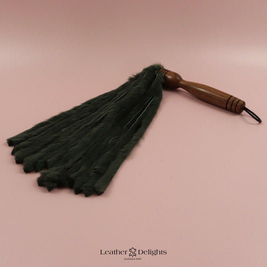 Forrest Green Rabbit Fur Flogger