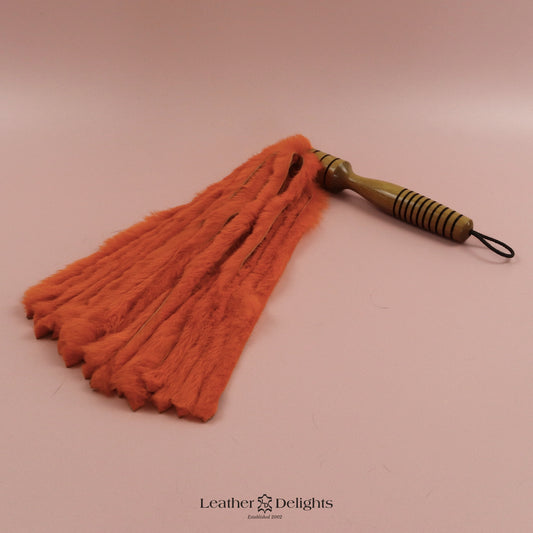 Orange Rabbit Fur Flogger