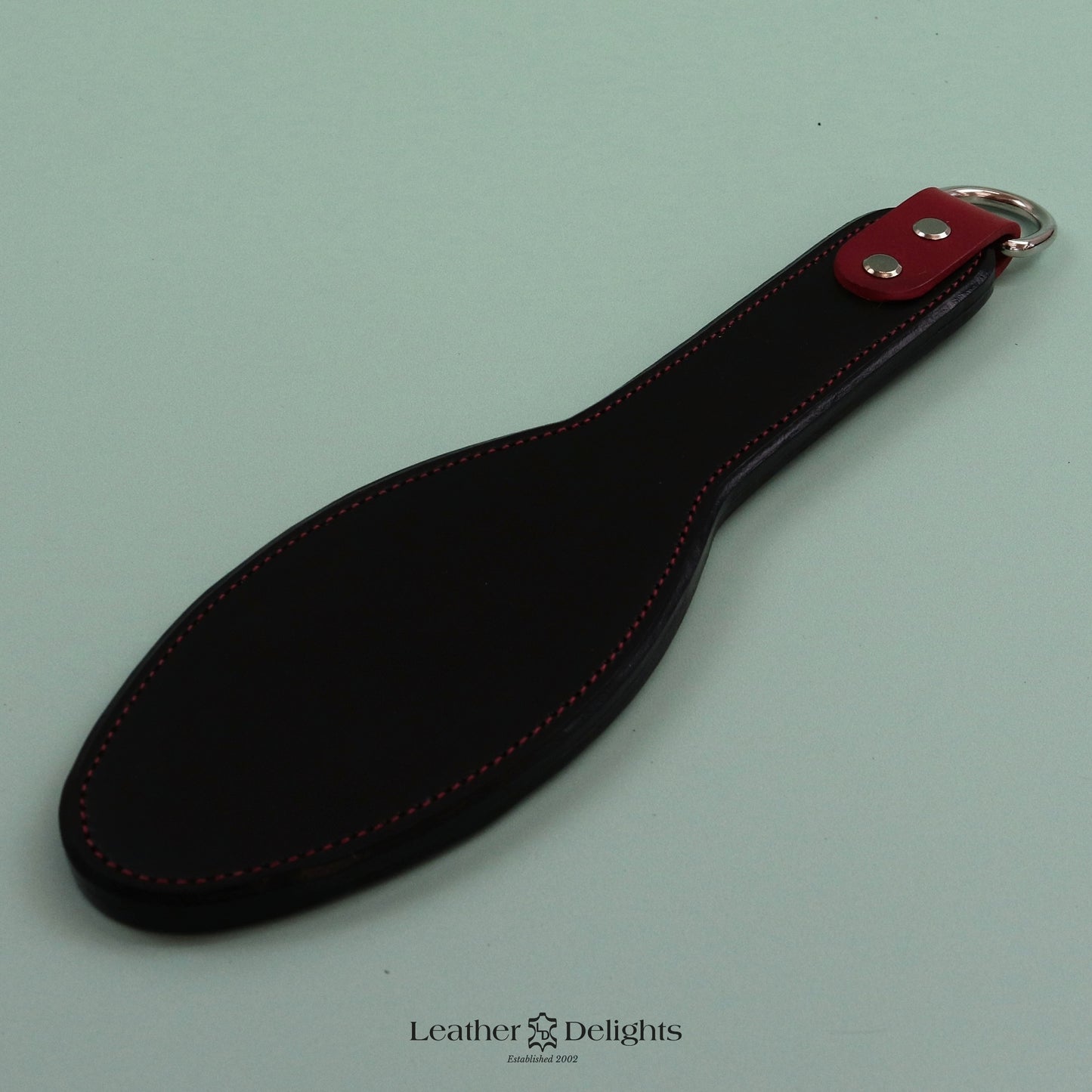 Shoe Sole - Oak Bark Tanned Leather with Red Hanging Loop & Red Stitching