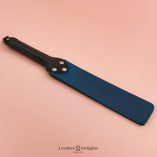 Punishment Paddle - Branded Turquoise Pull Up Leather & Tyre Tread Rubber