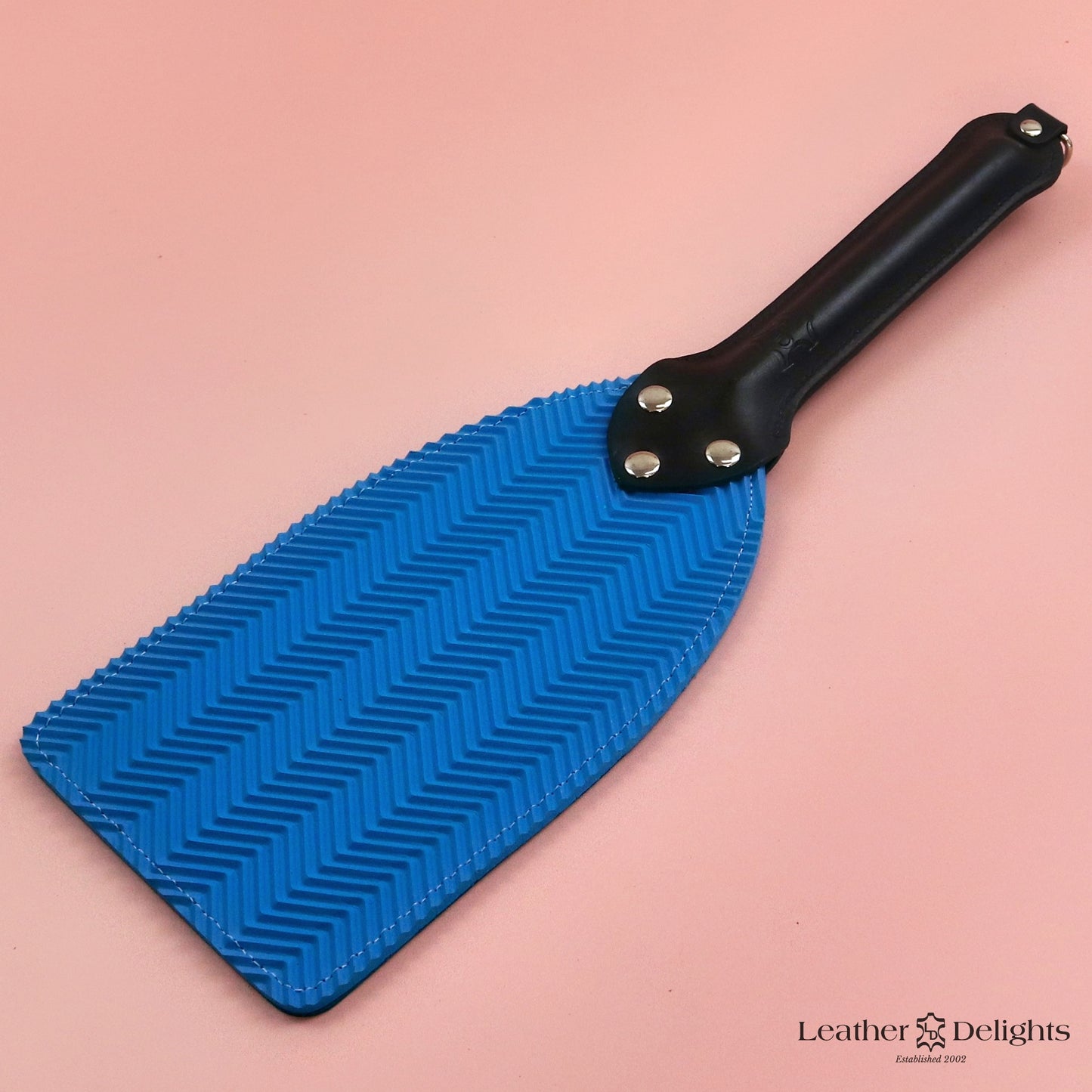 Booty Beater - Branded Turquoise Pull Up Leather & Blue Ripple Rubber