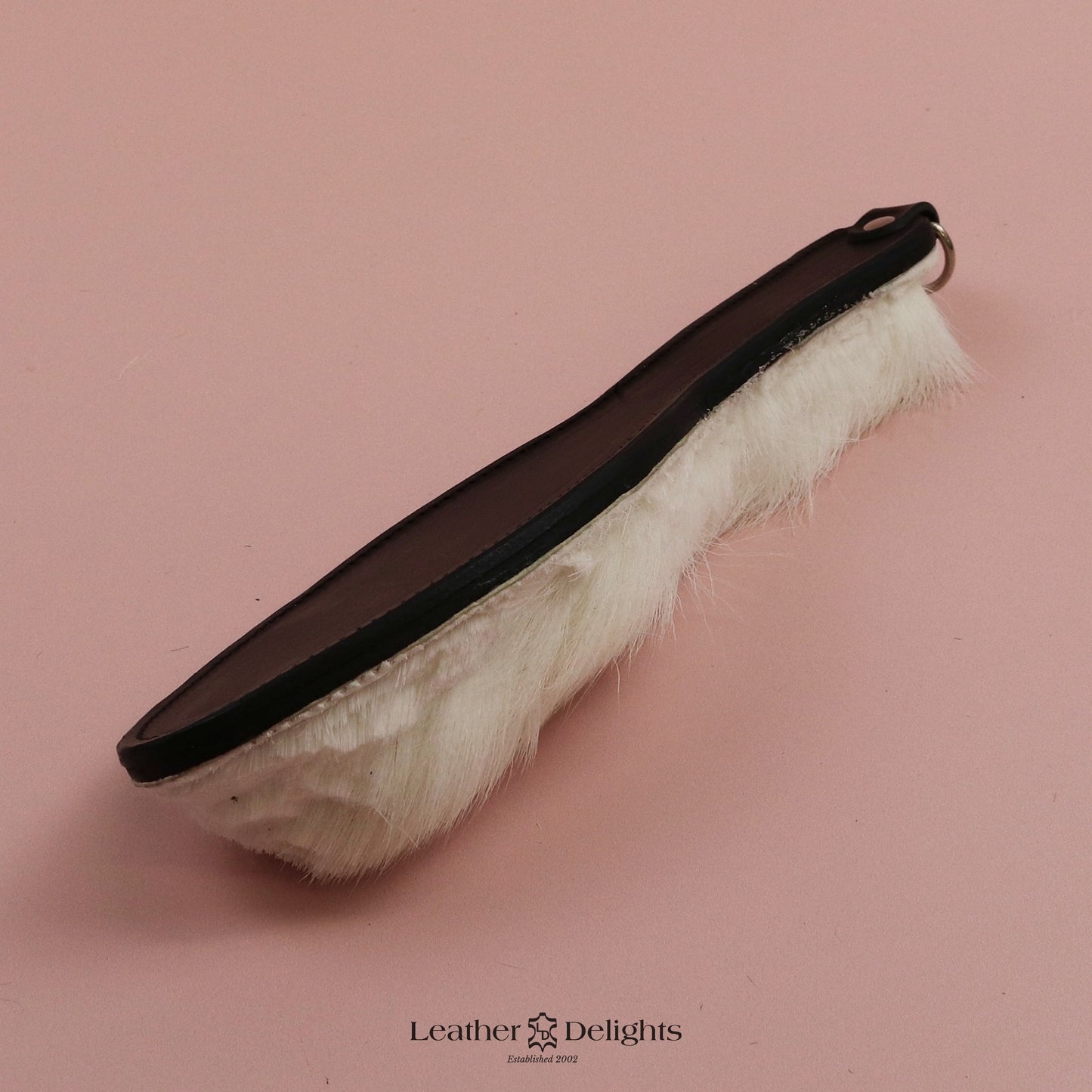 Shoe Sole Paddle - Black Leather & Hair on Hide Reindeer