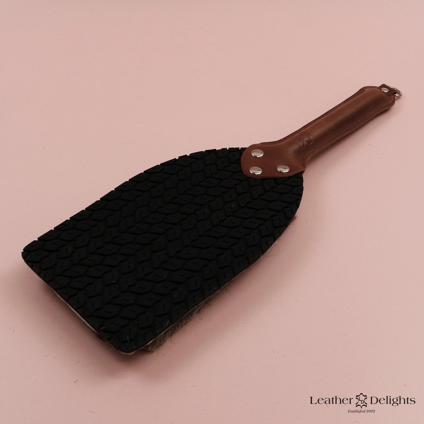 Booty Beater - Black Tyre Tread Rubber & Hair on Hide Reindeer with Tan Handle