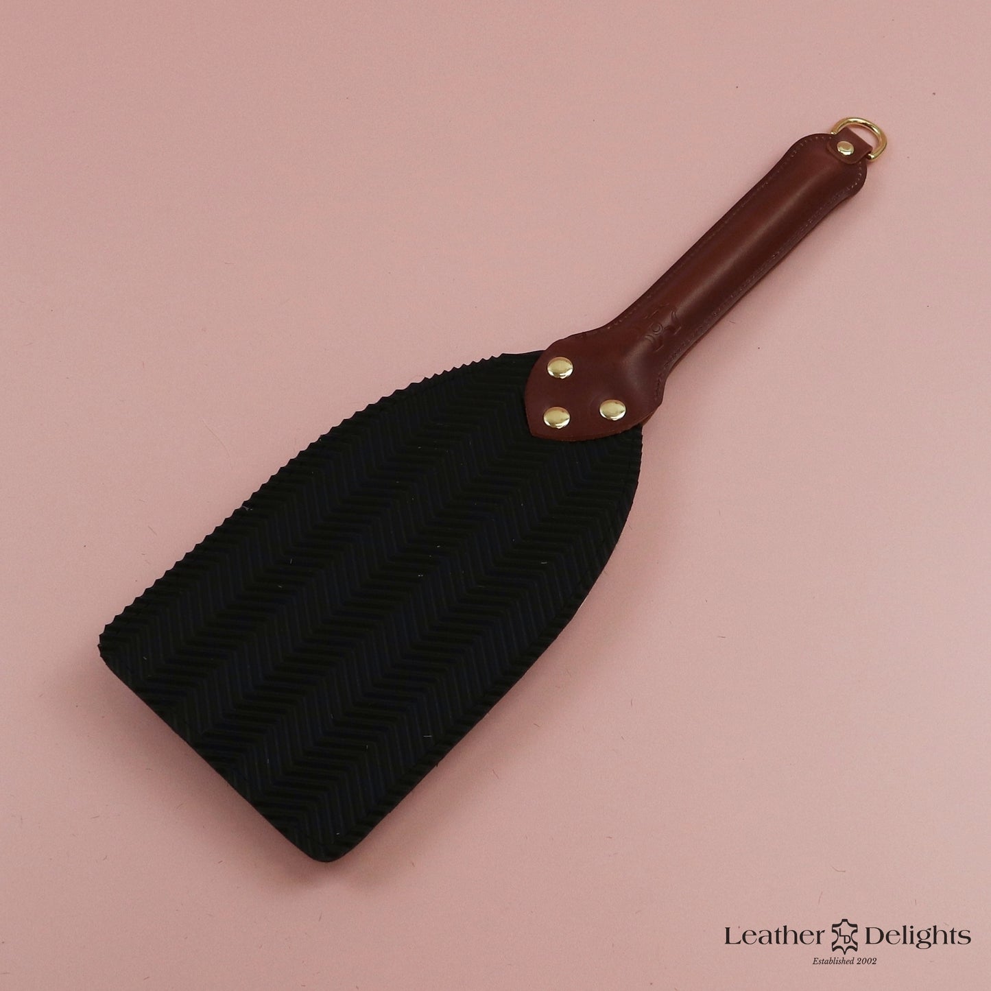 Booty Beater - Black Ripple Rubber & Hair on Hide Reindeer with Tan Handle and Brass Hardware