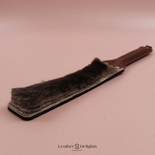 Punishment Paddle - Tyre Tread Rubber & Hair on Hide Reindeer with Tan Handle