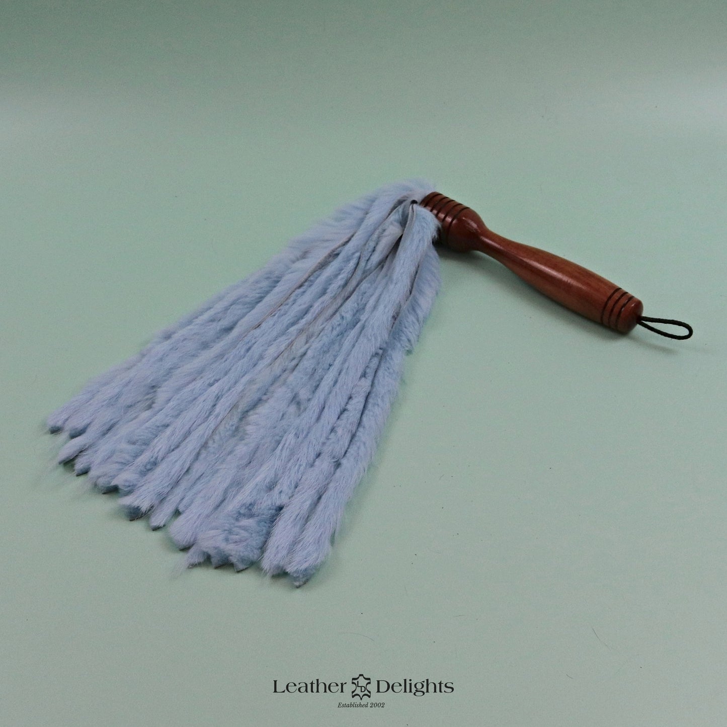 Baby Blue Rabbit Fur Flogger