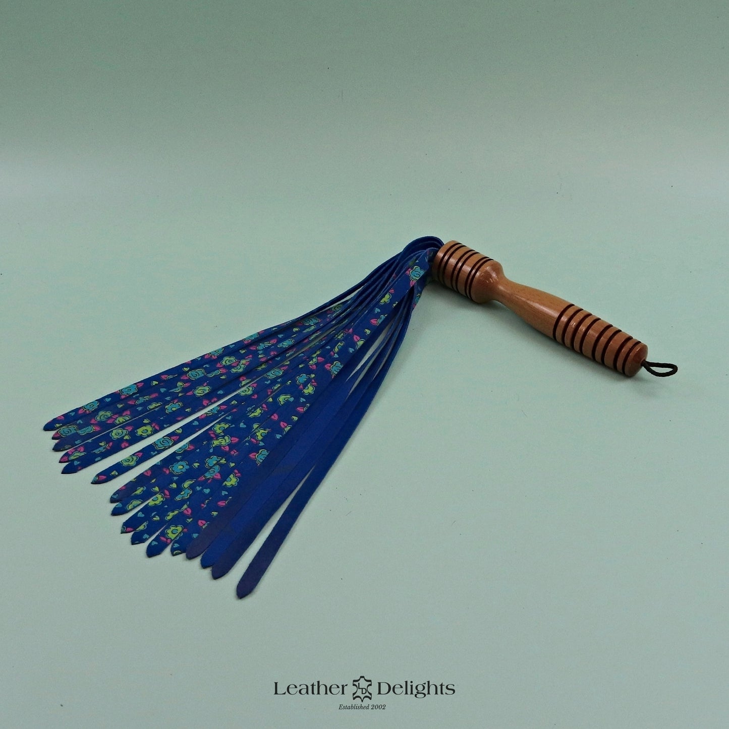 Flower Printed Blue Suede Flogger