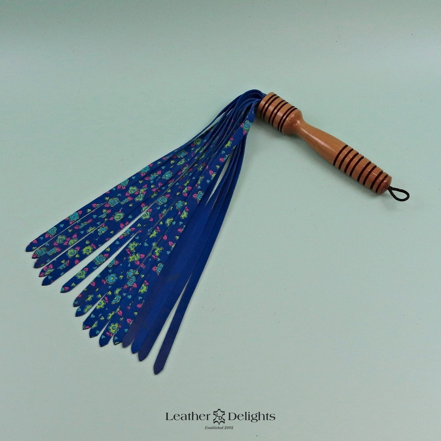 Flower Printed Blue Suede Flogger