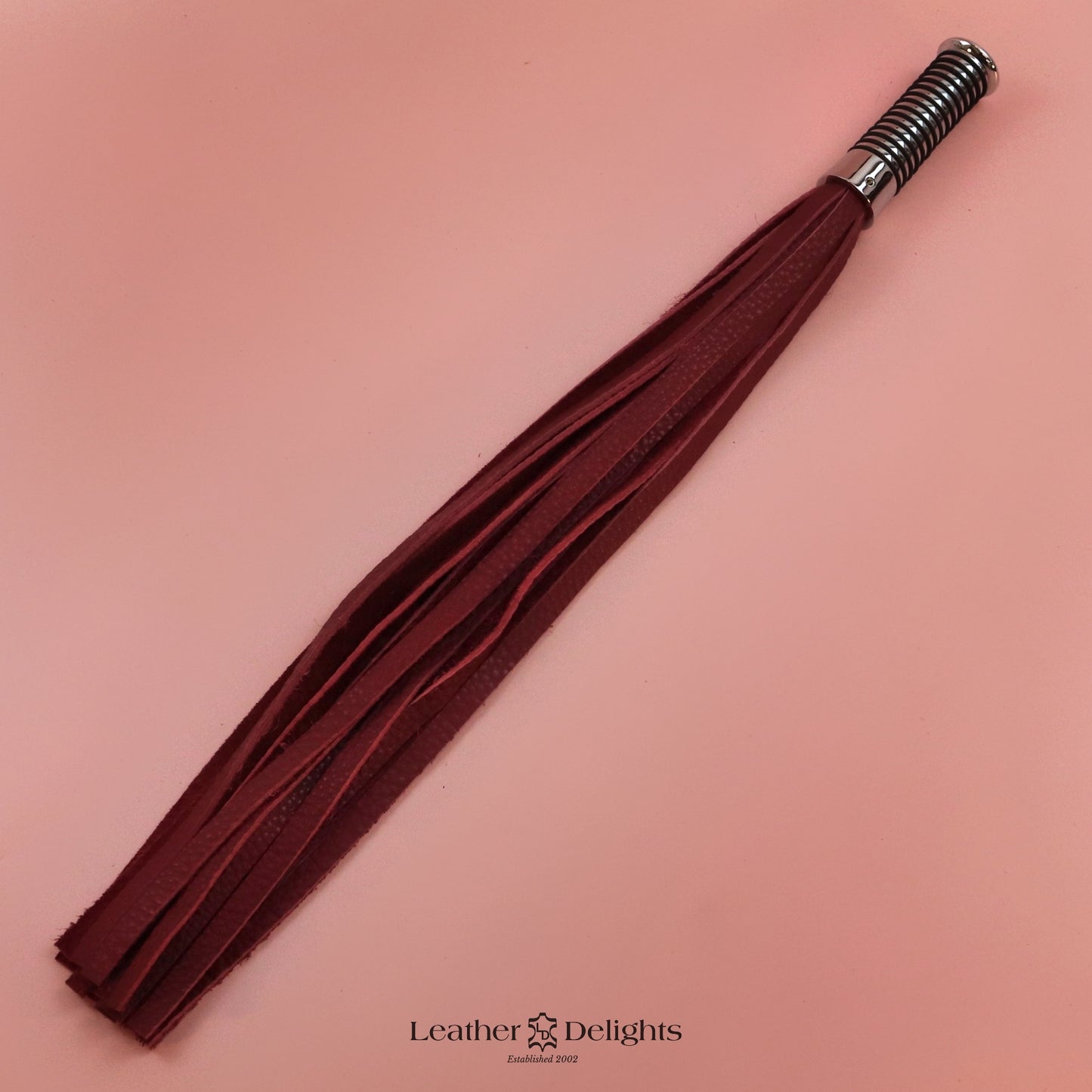 Torture Chamber Flogger - Deep Red Leather