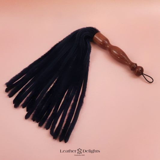 Navy Blue Sheepskin Flogger