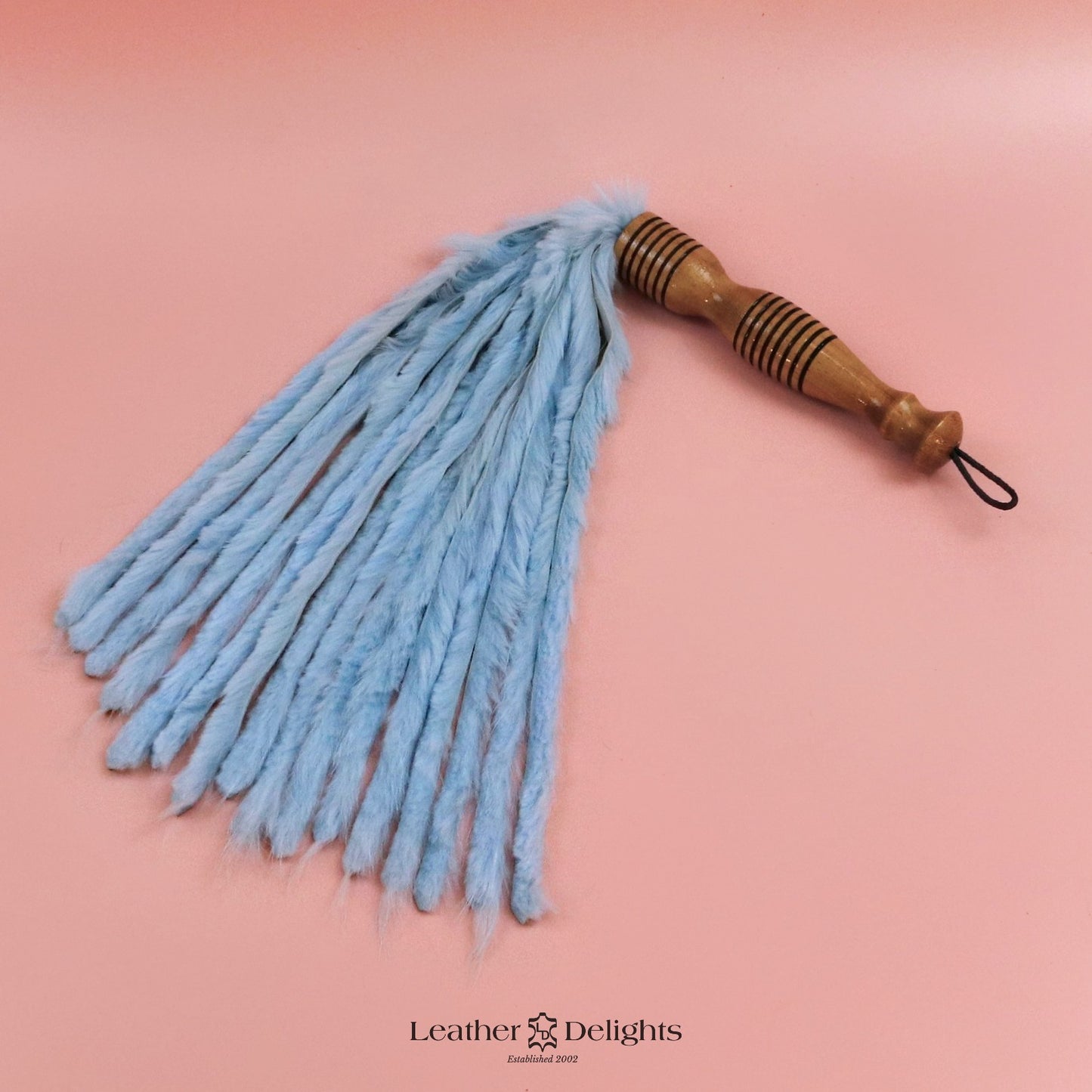 Baby Blue Rabbit Fur Flogger