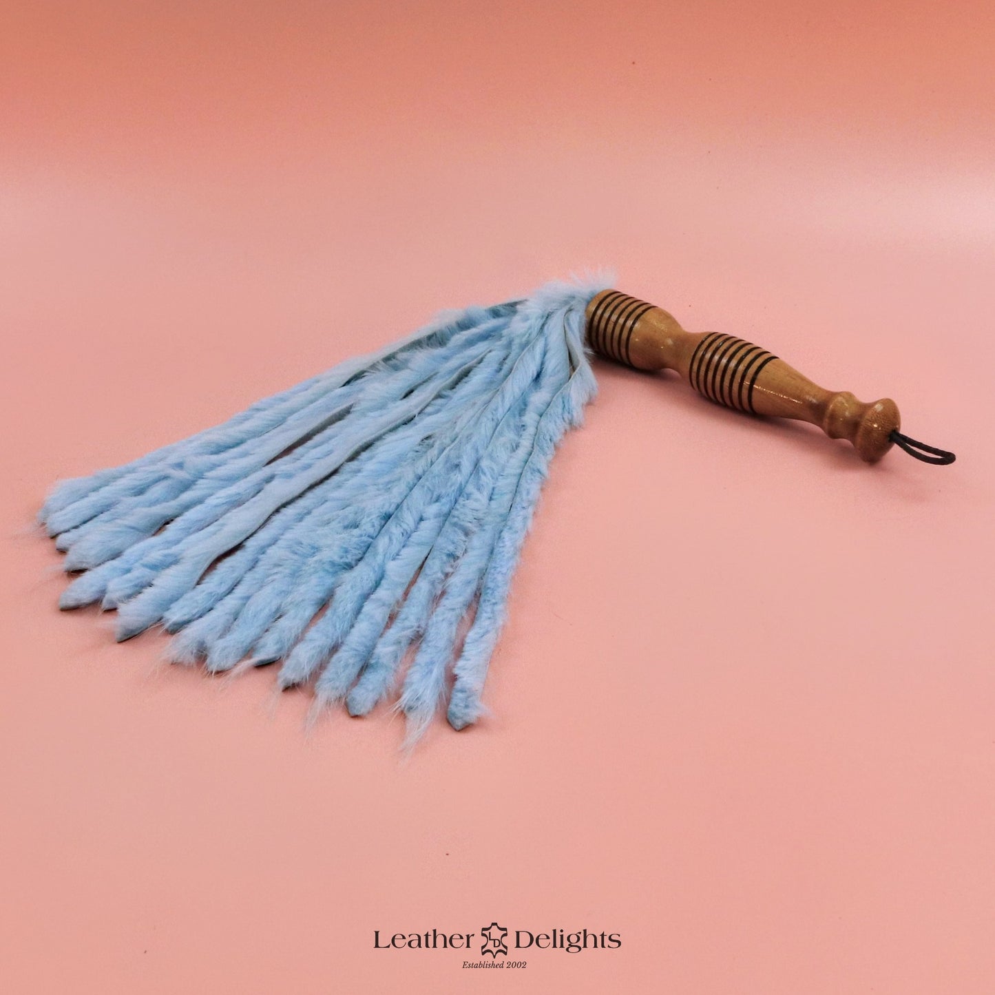 Baby Blue Rabbit Fur Flogger