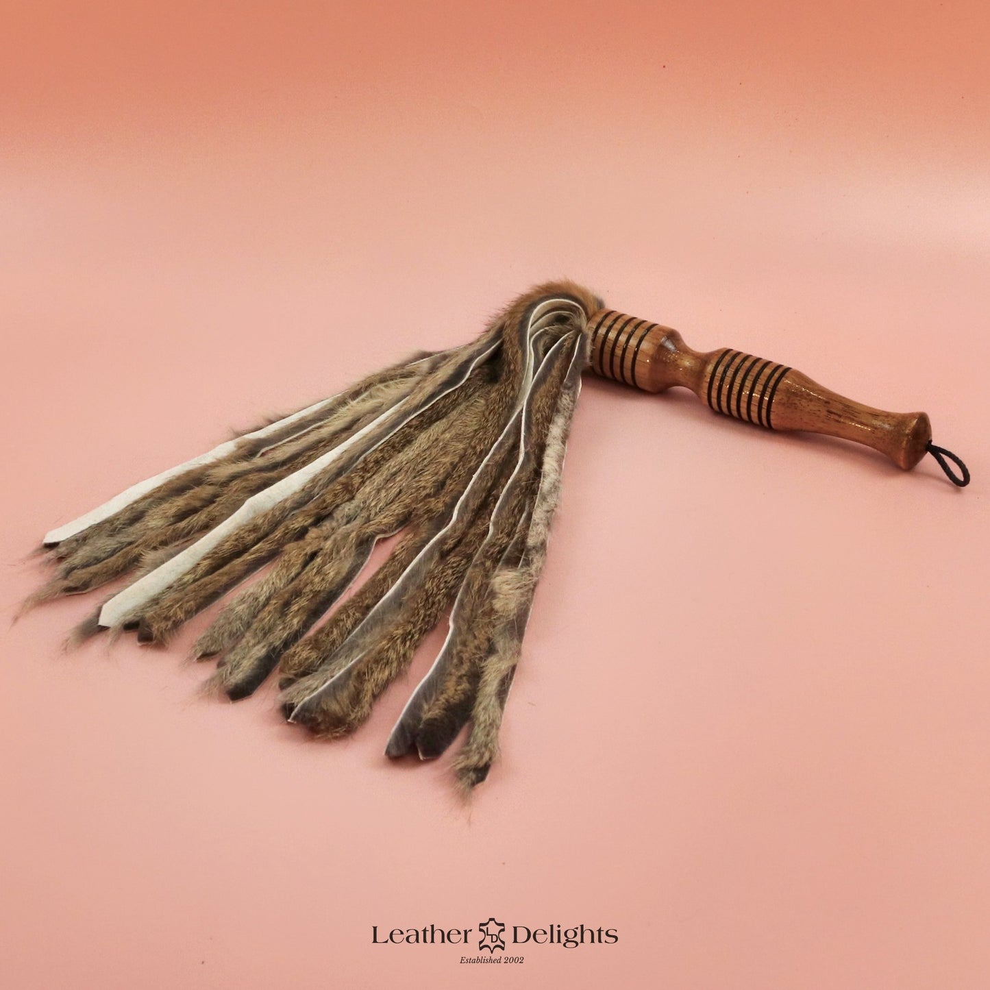 Natural Rabbit Fur Flogger