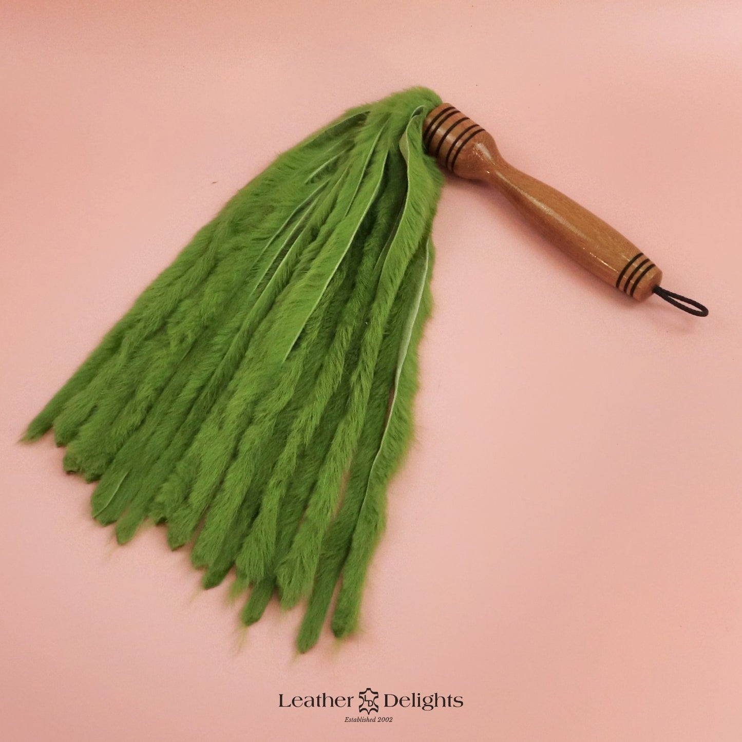 Lime Green Rabbit Fur Flogger