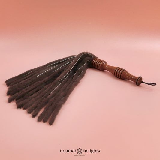 Dark Grey Sheepskin Flogger