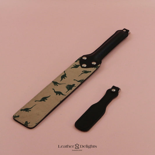 Punishment Paddle - Dinosaur Print Leather