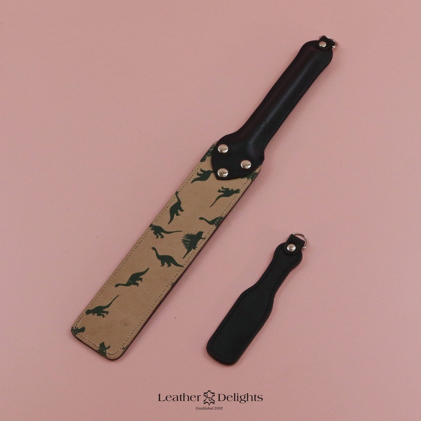 Punishment Paddle - Dinosaur Print Leather