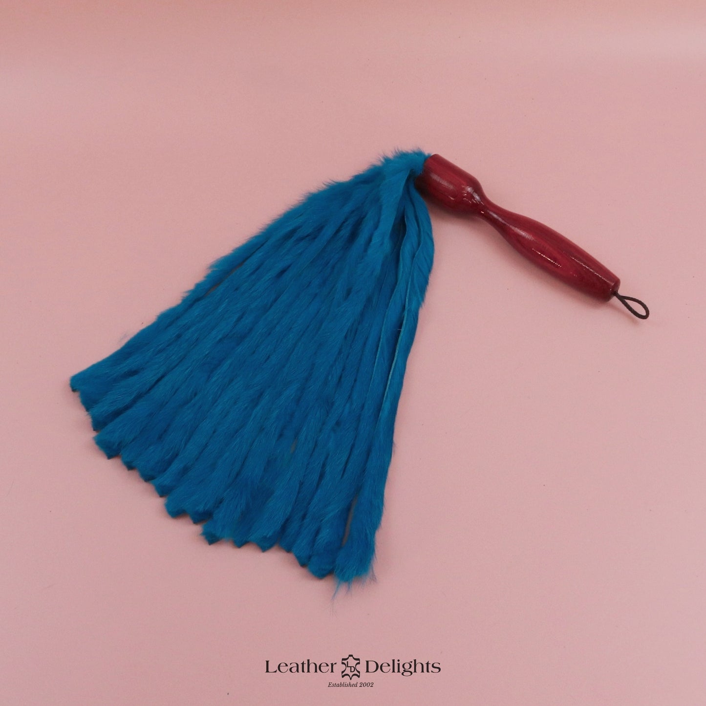 Turquoise Rabbit Fur Flogger