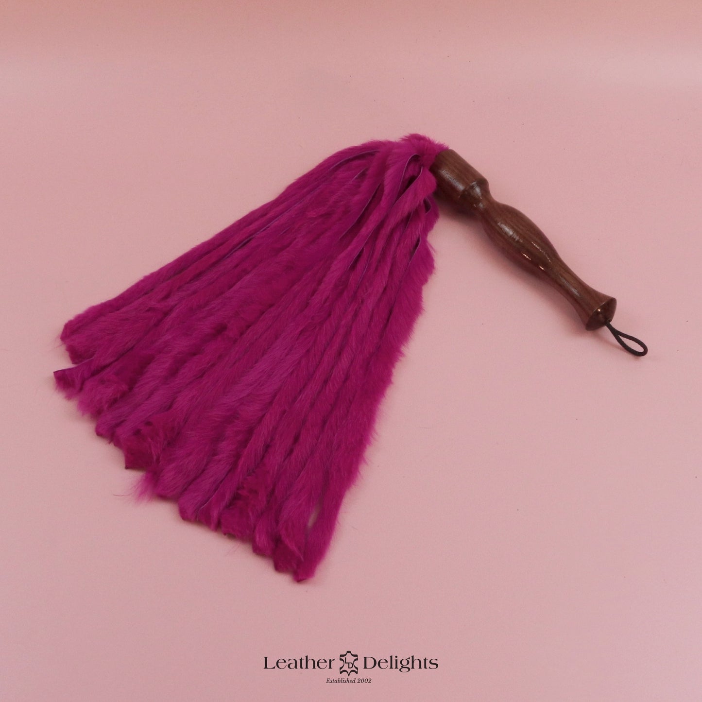 Bright Pink Rabbit Fur Flogger