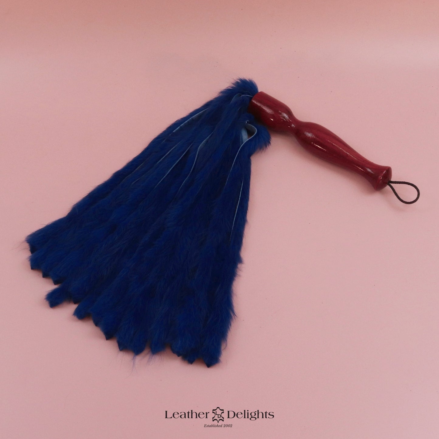 Royal Blue Rabbit Fur Flogger