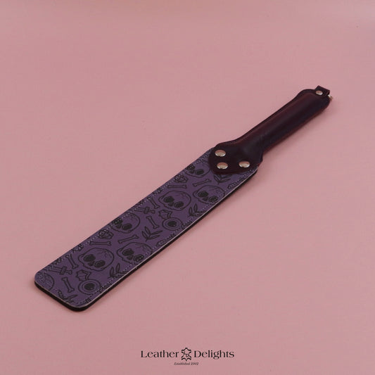 Punishment Paddle - Bones Leather with Purple Handle