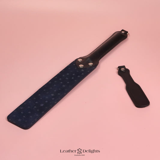 Punishment Paddle - Stars Suede & Black Leather
