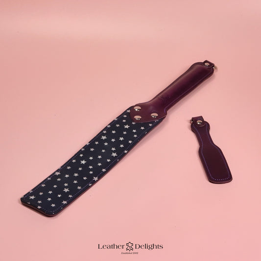 Punishment Paddle - Stars Suede & Purple Leather