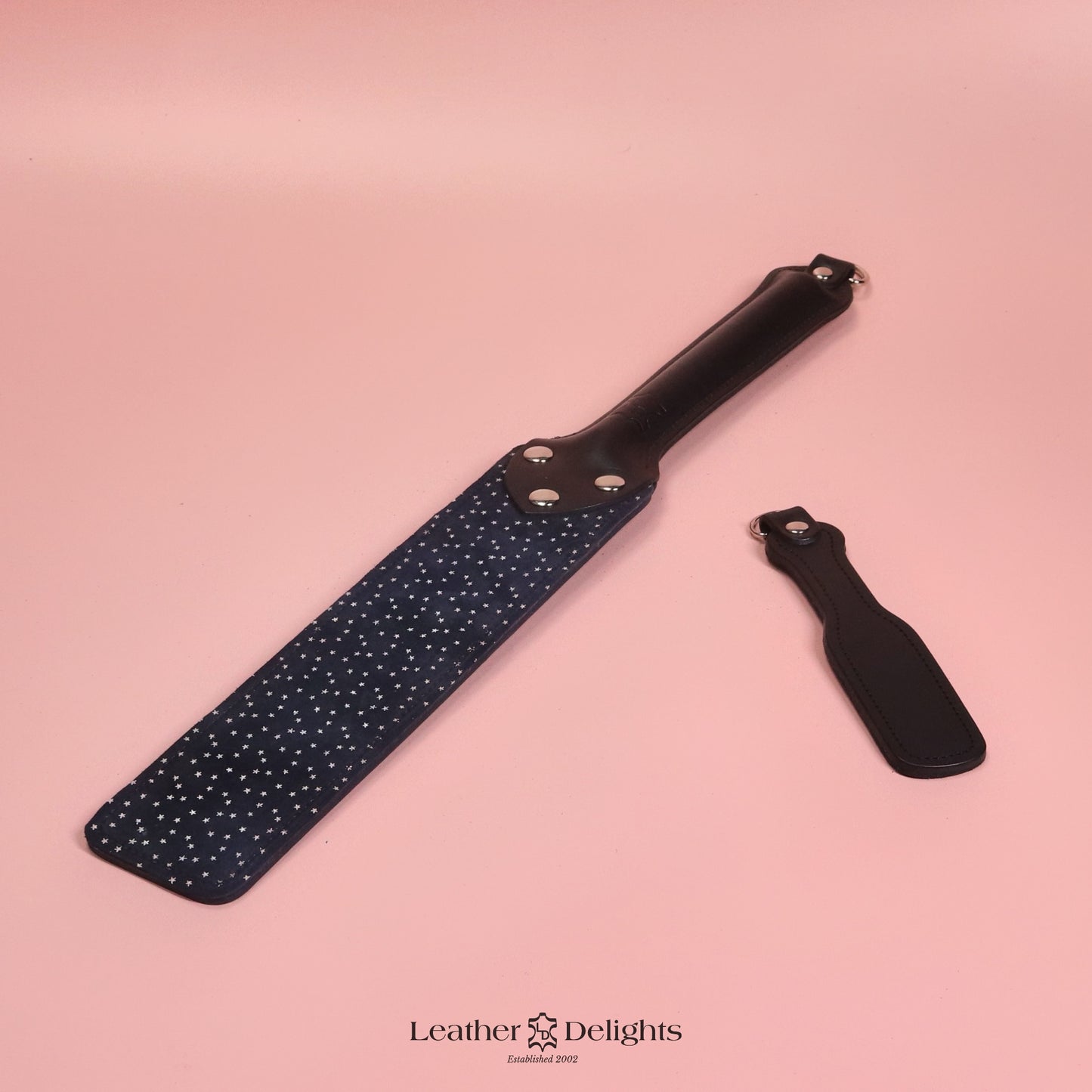 Punishment Paddle - Stars Suede & Black Leather