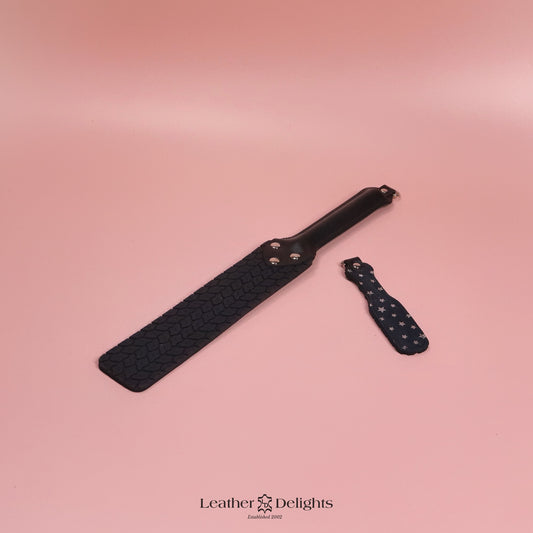 Punishment Paddle - Stars Suede & Black Tyre Tread Rubber