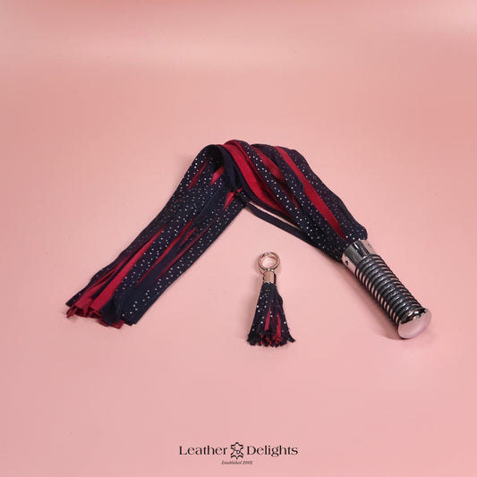 Torture Chamber Flogger - Stars & Dusty Red Suede
