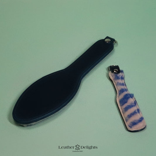 Shoe Sole - Blue Zebra Print Sheepskin & Blue Leather