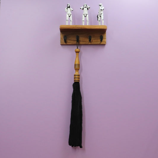 Black Rabbit Fur Flogger