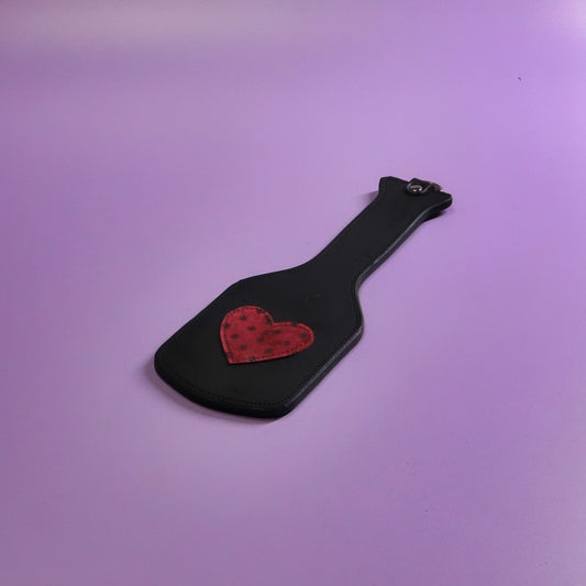 Intimidator Paddle - Red with Black Snowflake Suede & Black Leather