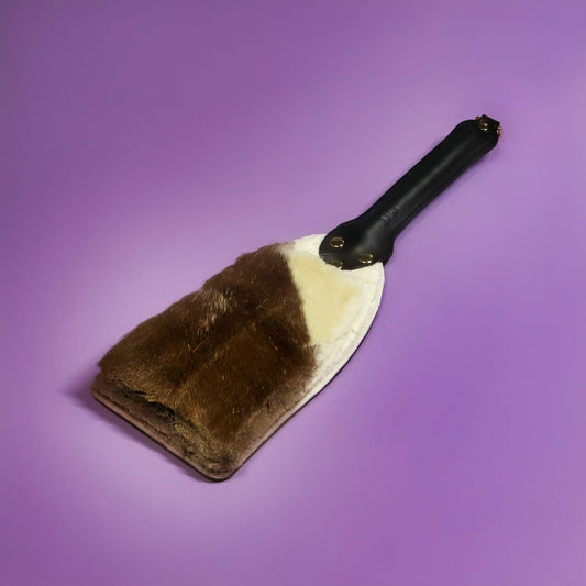 Booty Beater - Black Buffalo Leather & Hair on Hide Reindeer with Brass Hardware