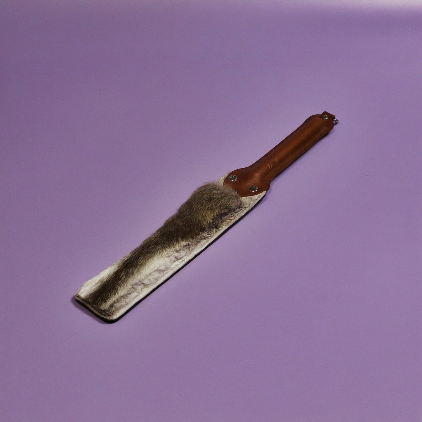 Punishment Paddle - Firm Brown Leather & Hair on Hide Reindeer