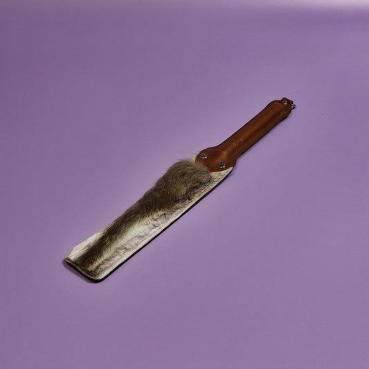 Punishment Paddle - Firm Brown Leather & Hair on Hide Reindeer