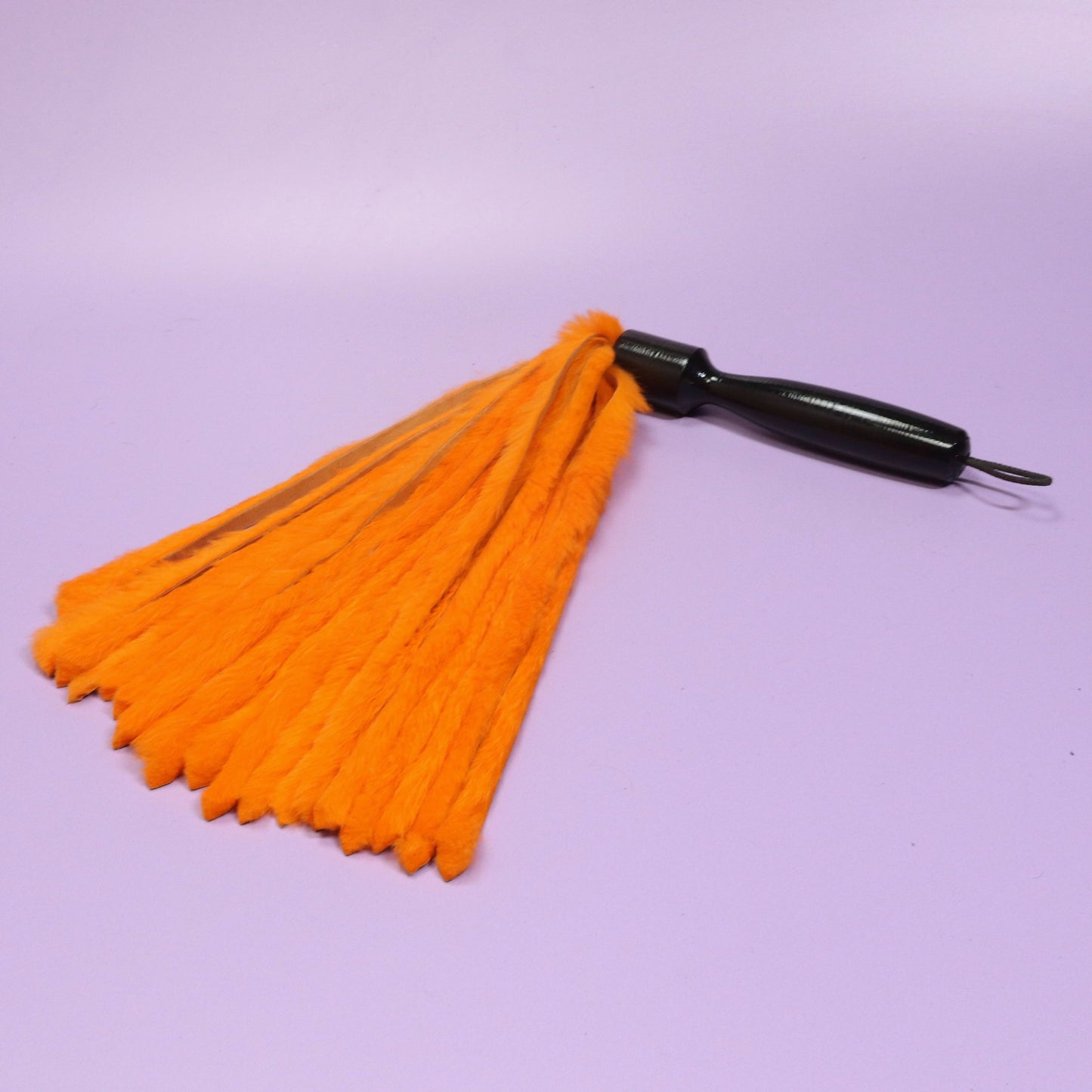Orange Rabbit Fur Flogger