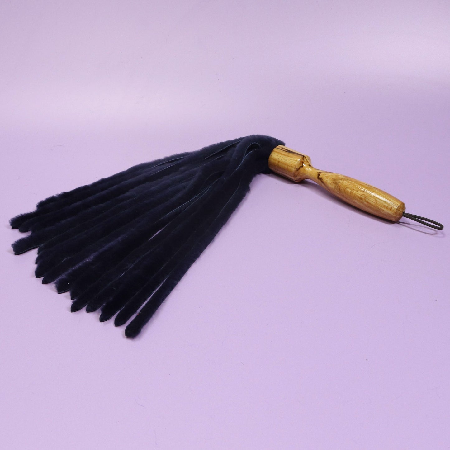 Navy Blue Sheepskin Flogger