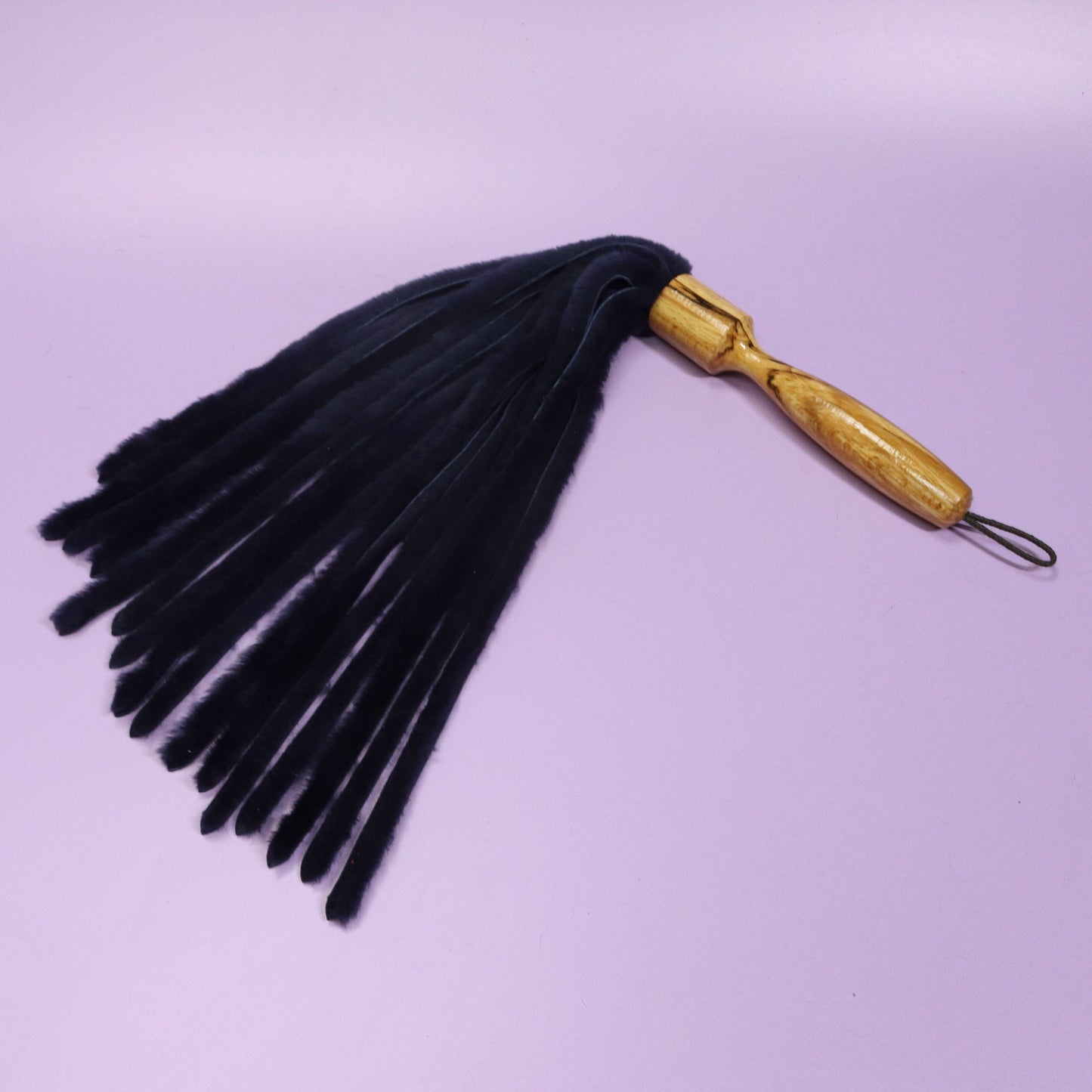 Navy Blue Sheepskin Flogger