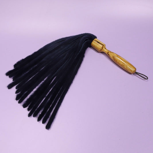Navy Blue Sheepskin Flogger