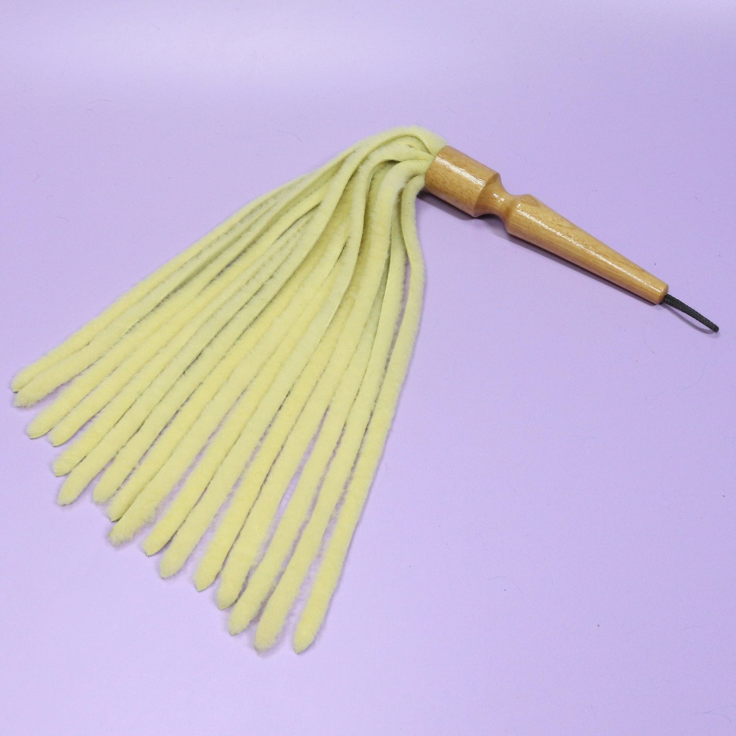 Pale Yellow Sheepskin Flogger